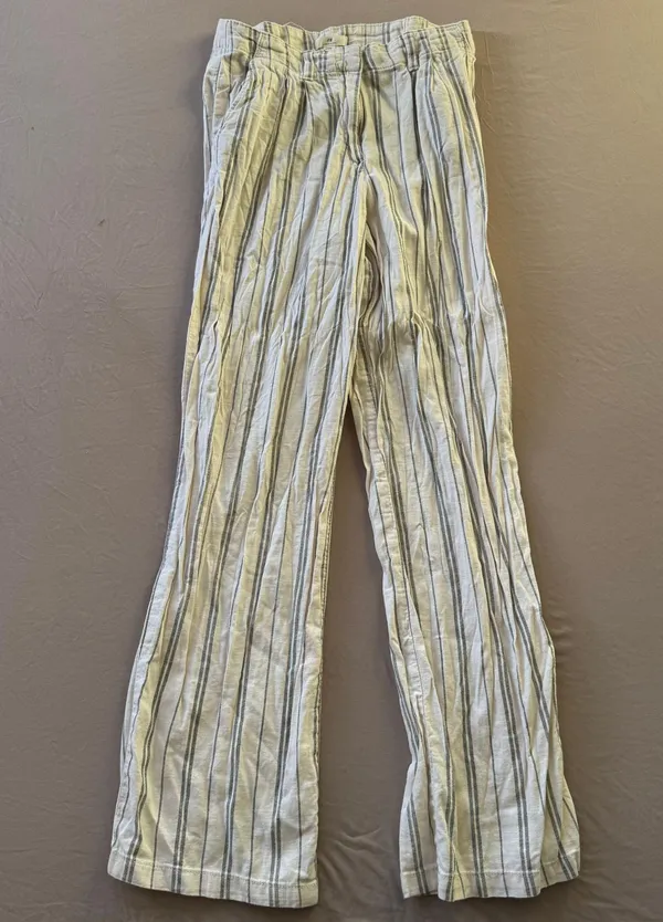 H&M STRIPED LINEN-BLEND PANTS - Image 3