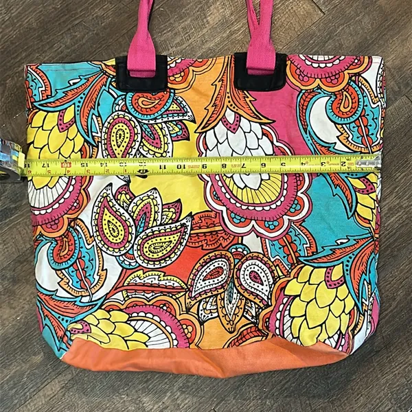 Joe Boxer tote bag featuring a colorful paisley pattern with pink‎ straps - Image 6