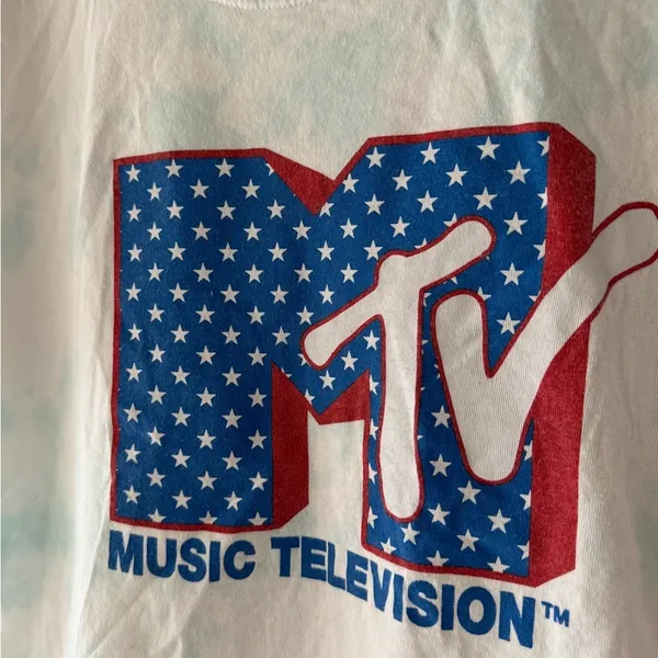 MTV‎ Cropped Tie Dye Graphic Tee Size L - Image 2