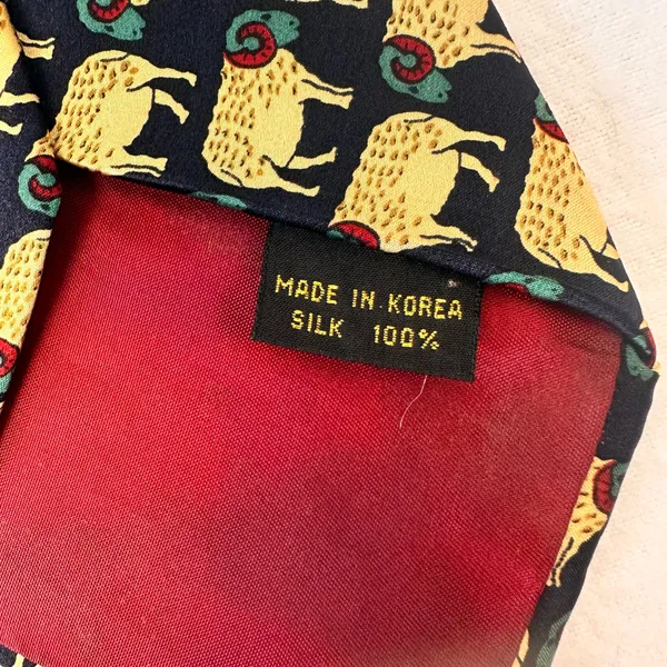 Sinsabang Tie Vintage Animal Print Sheep Geometric Multicolor Office Necktie Bow - Image 6