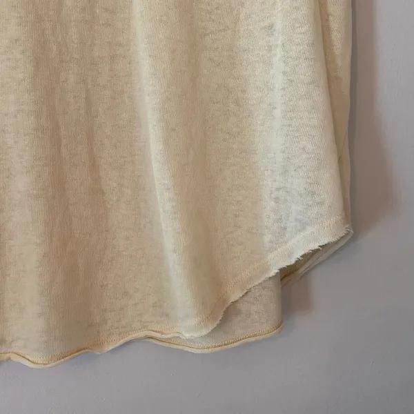 We The Free Cream Knit Short Sleeve Loungewear Top Oversized Women's size XS - Image 5