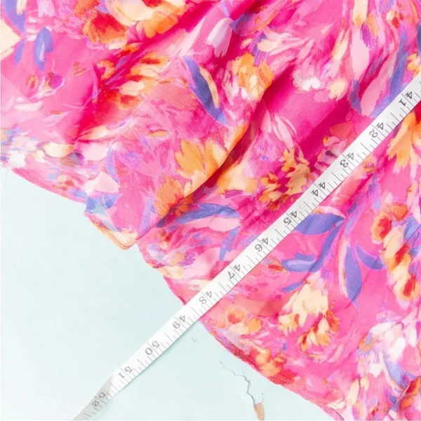 NEW Nicole Miller NY Hot Pink Floral Print Sleeveless Maxi Shift Dress Size XL - Image 10