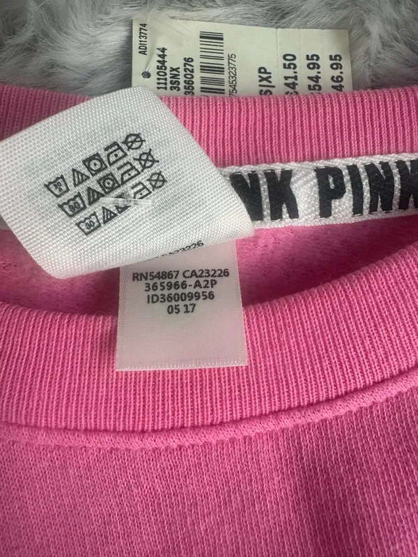 89. Victoria's Secret PINK Bright Pink Crewneck Sweatshirt nwt - Image 4