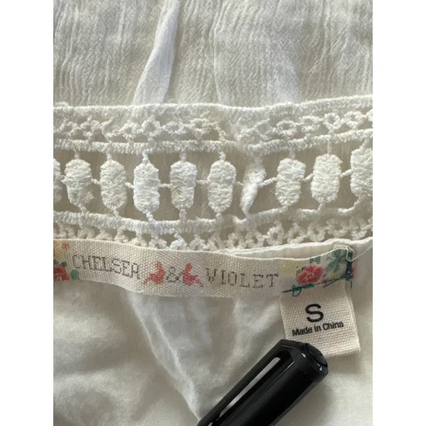 Chelsea & Violet‎ White Lace Crochet V-Neck Maxi Dress Women Small Boho Summer - Image 12