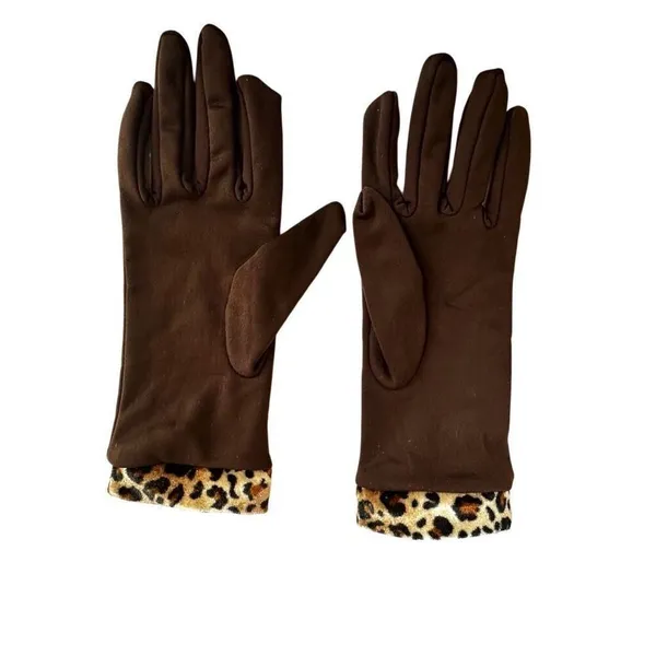Chilly Jilly brown leopard trim gloves - Image 4