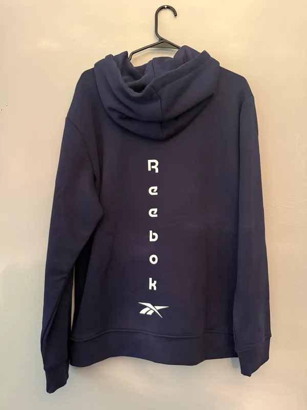 Men’s Navy Reebok Hoodie Large - Image 2
