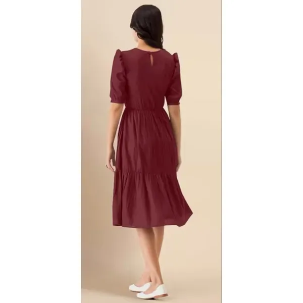 NEW Fit & Flair Lightweight Tiered Midi Dress M - Image 2