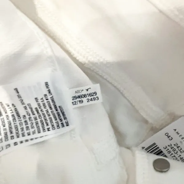 American Eagle Super Hi Rise Crop Flare Chewed Hem Jeans White 29 Short - Image 7