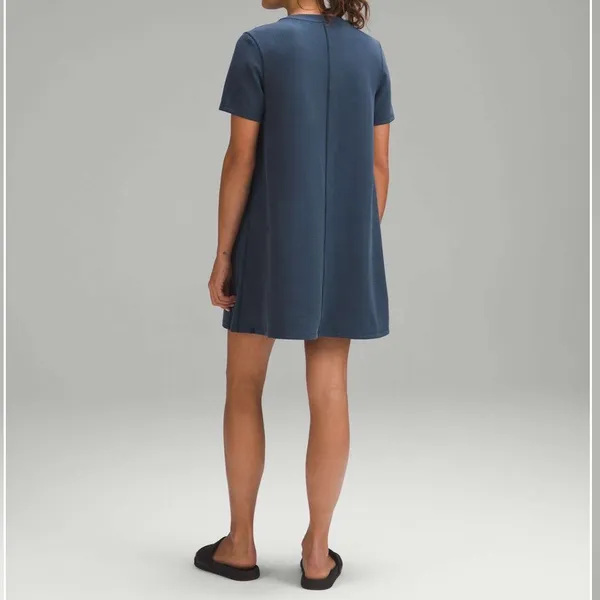 Lululemon Ribbed Softstreme T-Shirt Dress True Navy Blue Size 0 Relaxed/Oversize - Image 4