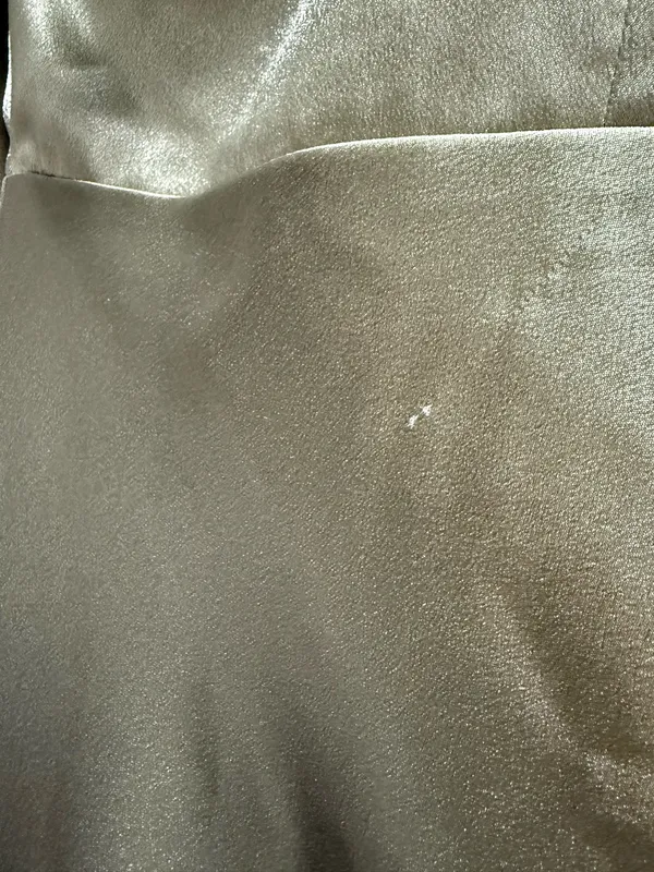 Monica Moss Satin Birdy Grey Shiny Green Dress - Image 6