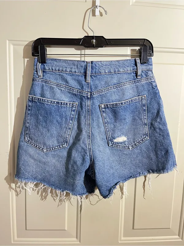 Garage Blue Distressed Denim Cutoff Shorts - Image 2