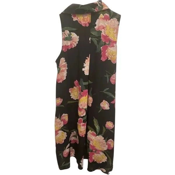 Adrianna Papell Black Floral Sleeveless Shirt Dress Women’s‎ Size 6 - Image 2