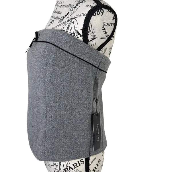 Women's Strapless Bustier Crop Top Gray XL Side Zip Cocktail Party - Image 2