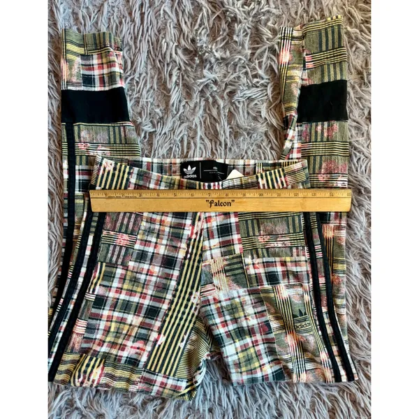 Adidas Her Studio London Patchwork Plaid Floral Leggings Multicolor Medium - Image 5