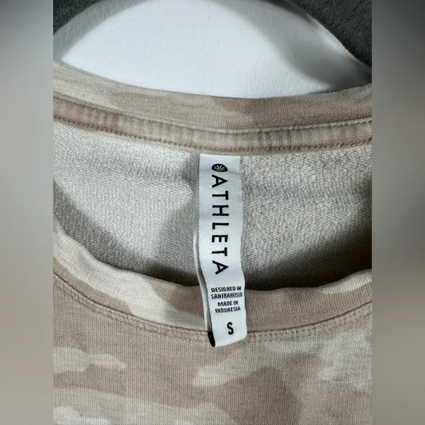 Athleta Studio to Street Camo Sweatshirt Womens S Oatmeal Beige 432058‎ - Image 7