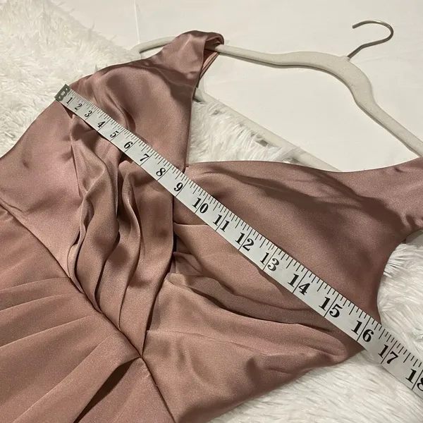 Revelry Blair Satin Gown Bridesmaid Dress in Rose Quartz Size 4 - Image 6