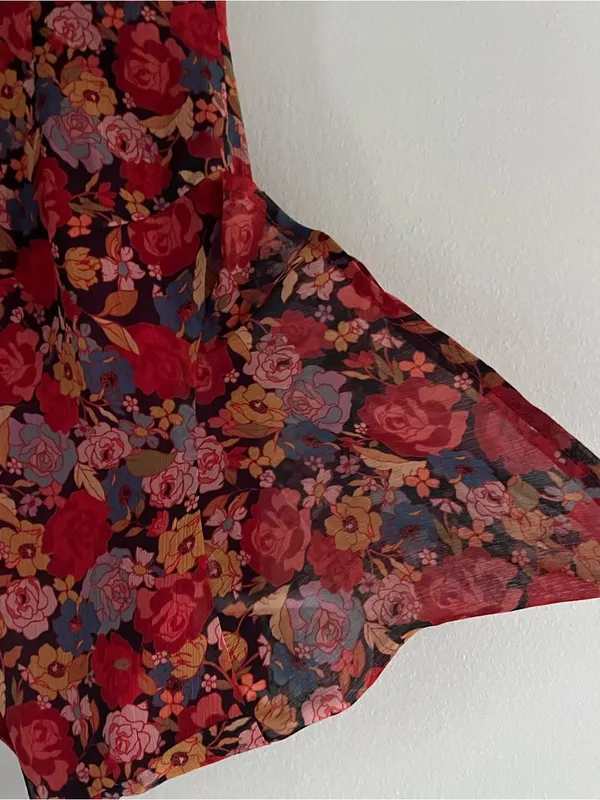 House of Harlow 1960 x Revolve Lotte Red Floral Dress Size Small - Image 5