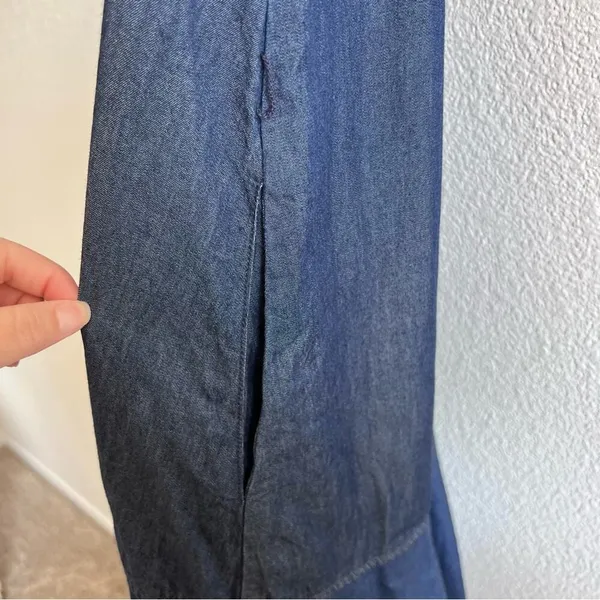 The Limited Sleeveless High-Low Denim Cotton Fit‎ & Flare Chambray Cotton Boho - Image 4