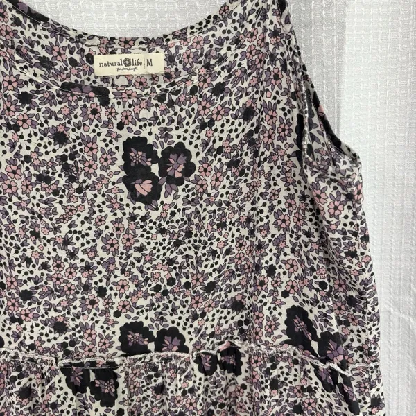 Natural Life Dress Size Medium Maxi Spaghetti Strap Lightweight Purple Floral - Image 8