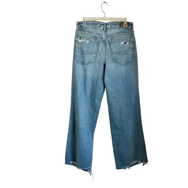 American‎ Eagle Curvy Super High Rise Baggy Straight Jeans Sz 8 - Image 2