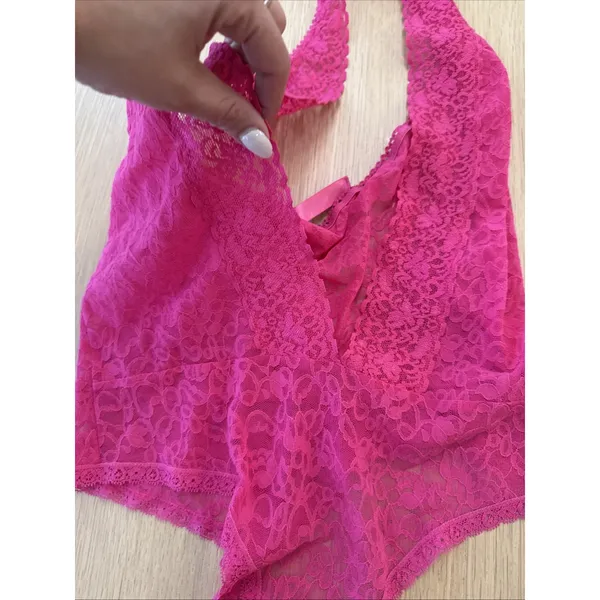 Victoria's Secret Y2k Lace Bodysuit Hot Pink Size Medium Xx 1361 - Image 2
