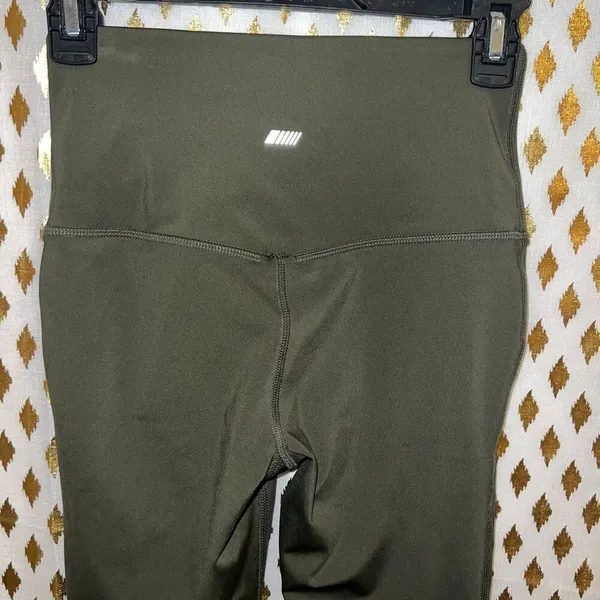 Green leggings High Waist Skinny Seamless Slim Fit Yoga Bodybuilding Pants dark - Image 4