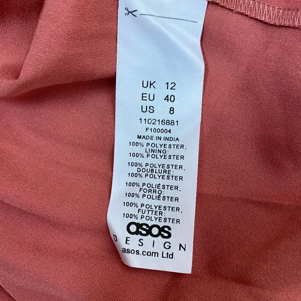 ASOS DESIGN plisse mini dress with puff sleeve in rose size 8 - Image 8