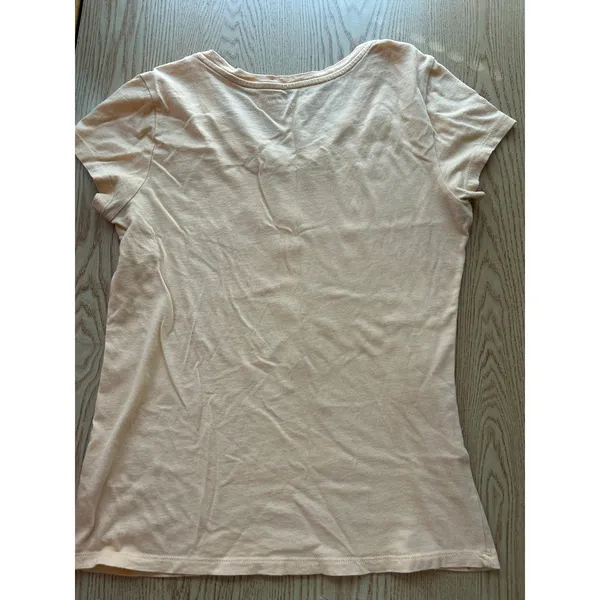 Women’s Calvin Klein Jeans V-neck Tshirt Cotton Light Yellow size Small/Medium - Image 3