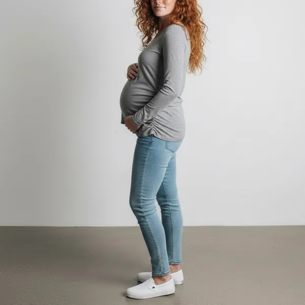 Amazon BBHoping Maternity Long Sleeve Top Size XL Gray Stretch Ruched Shirt - Image 6
