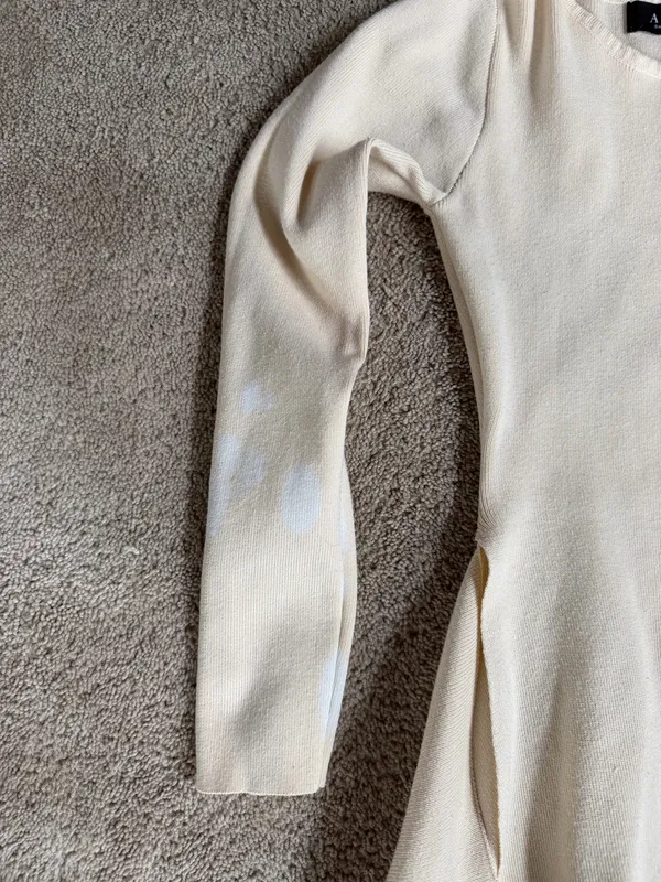 AKIRA Cream Asymmetrical Maxi Sweater Dress – Size Small - Image 3