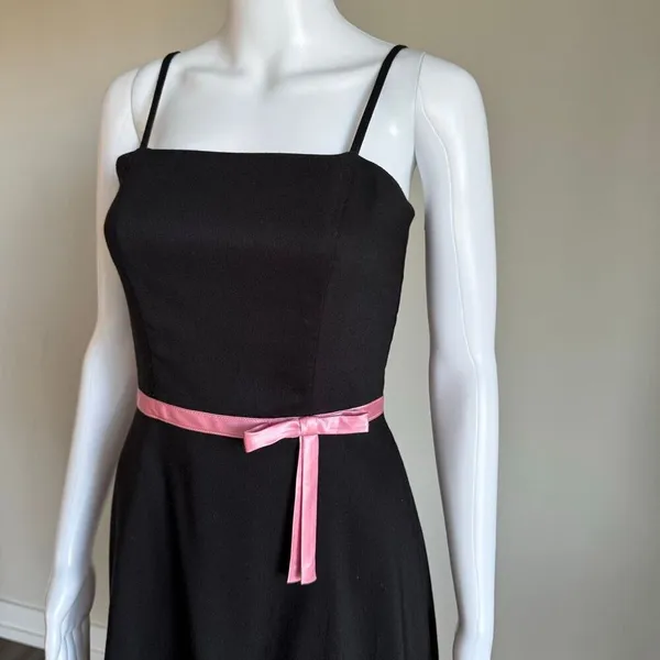 Vintage 90’s Y2K A. Byer Whimsigoth Prom Cocktail Lace Dress With Bow Detail - Image 3
