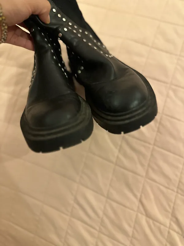 Zara Black Studded Boots - Image 7