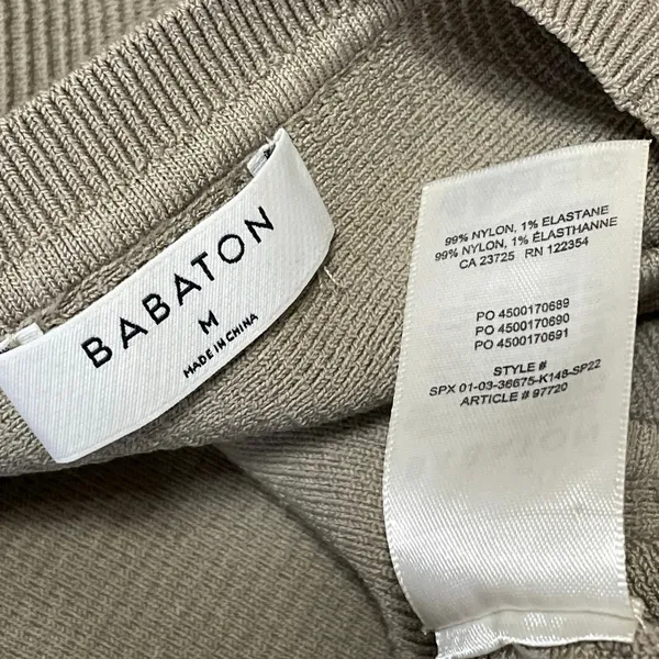 Aritzia Babaton Sculpt Womens Taupe Sleeveless Knit Muscle Cropped Tank Top Sz M - Image 4