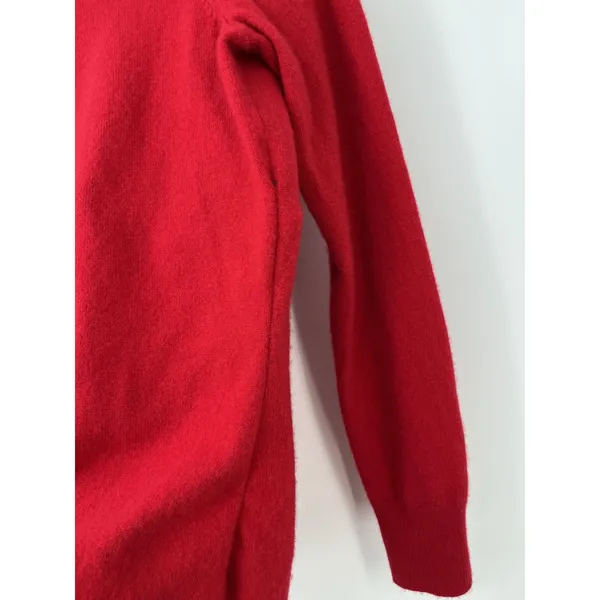Talbots Pure Cashmere Turtleneck Red Holiday Christmas Minimalist Sweater Bright - Image 4