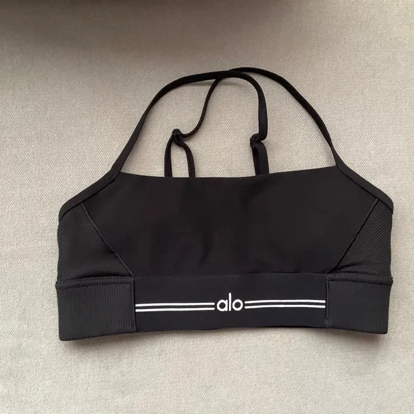 Alo Yoga Alosoft Relay Bra Black/White XS - Image 5