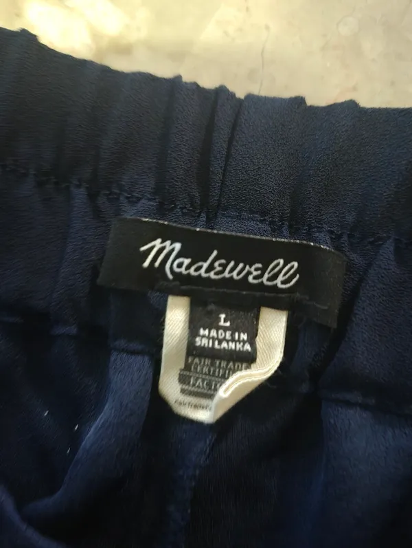 Madewell Huston navy blue professional Pull-On Crop Pants Womens Size Large - Image 3