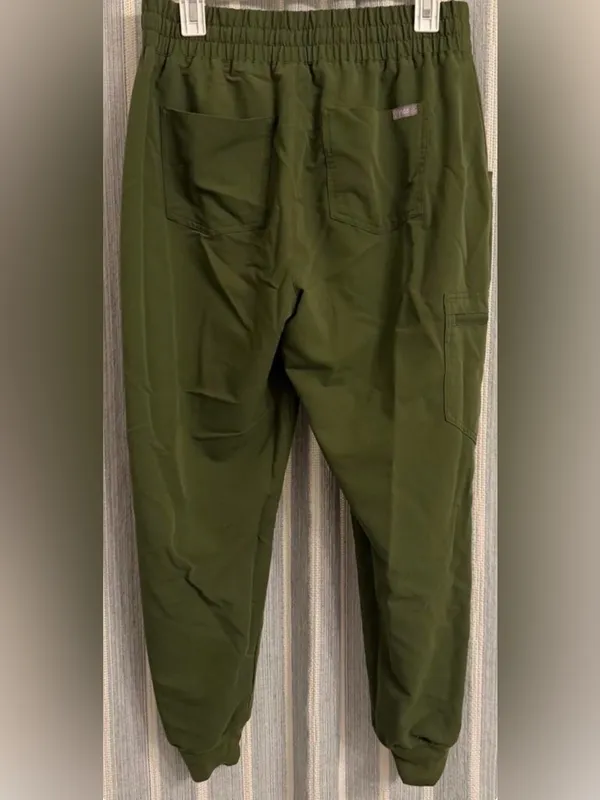 FIGS Dark Olive Zamora Jogger Scrub Pants - Women's Size Medium EUC - Image 3