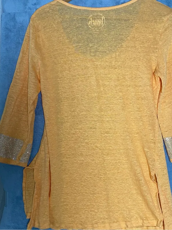 INC International Concepts Beach Linen Women’s Orange Casual Sequin Top‎ Size L - Image 9