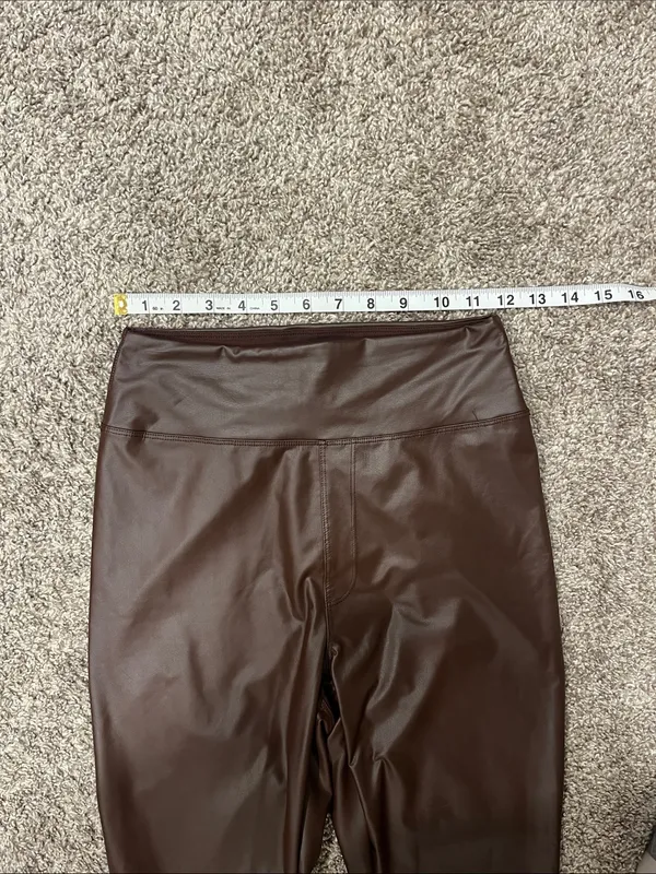 Offline by Aerie Faux Leather Hi Rise Brown Leggings Size Medium - Image 8