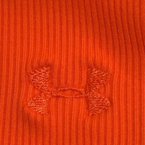 Under Armour HeatGear Fitted Ribbed Racerback Tank Top Neon Orange Medium - Image 5