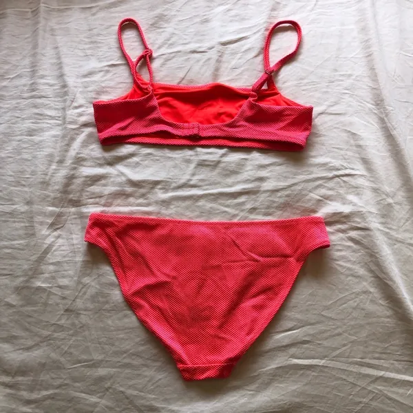 Aerie Bikini Swimsuit Set Bikini Top and Bottom Bottoms Bright Salmon Small - Image 4