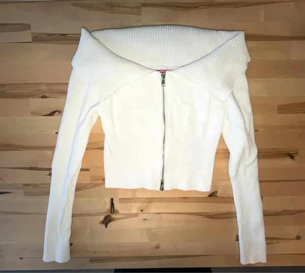 Edikted Fold Over Double Zip Knit Top - Image 3