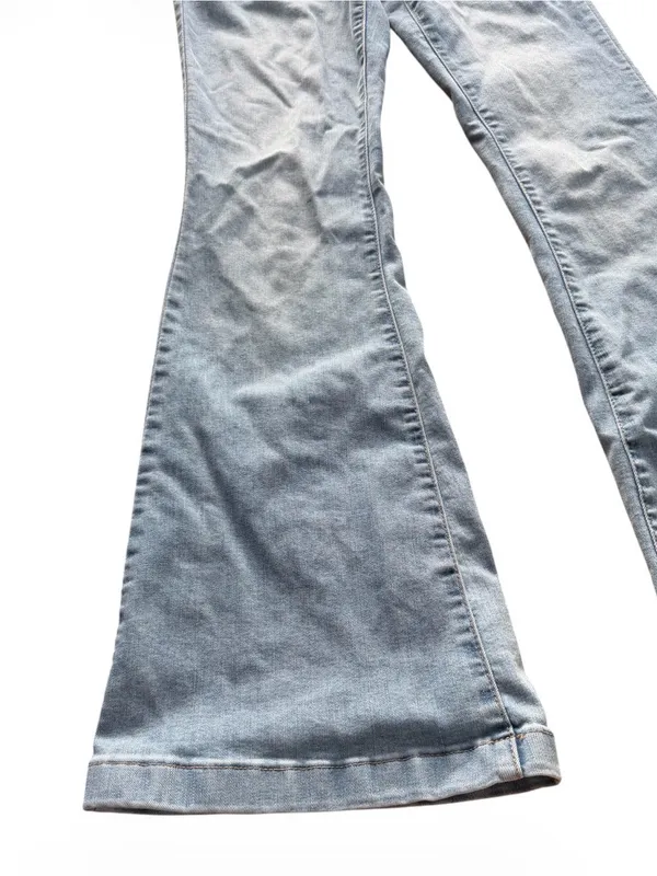Altar'd State Heart Pocket High Rise Flare Jeans Size 29/9 Light Wash - Image 2