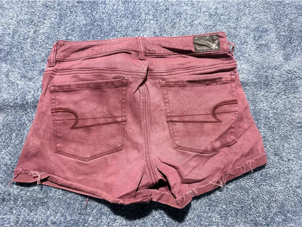 American Eagle Outfitters Super Stretch Purple Denim Shorts - Image 4
