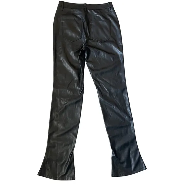 AFRM x REVOLVE Vegan Leather Mini-Flare High-Rise Noir Graysen Pant Size 29 Tall - Image 5