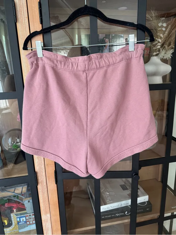 Abercrombie soft a&f sweat shorts paperbag waist high rise mauve dusty rose - Image 4