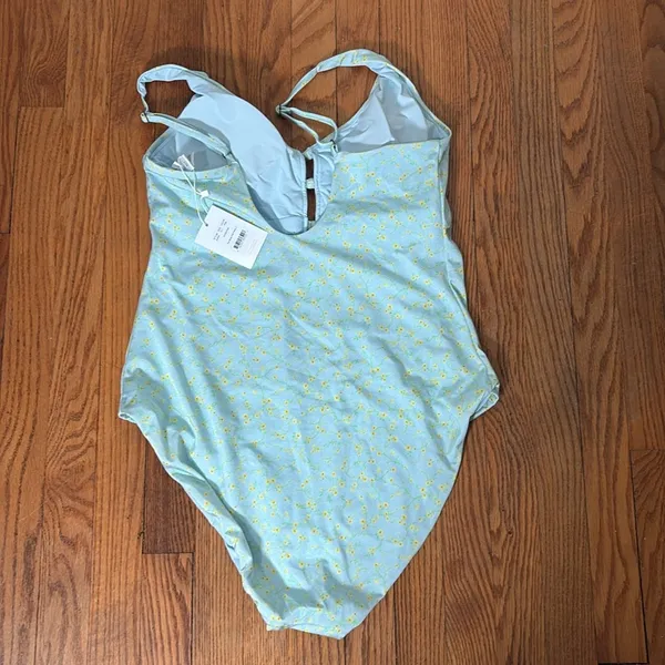 Andie The Mana One Piece Swimsuit blue Floral size L‎ NWT - Image 4