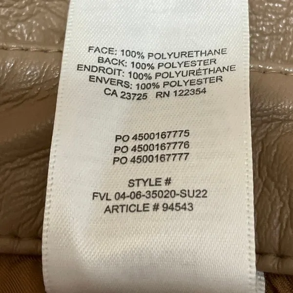 Aritzia Wilfred Womens Brown Faux Vegan Leather High Waisted Mini Shorts Size 8 - Image 5