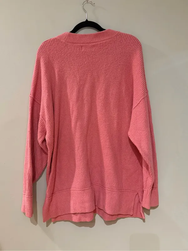 Aerie Pink Knit Oversized Sweater - Image 3