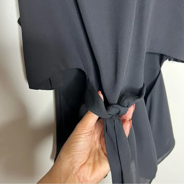 Zara Black Side Cutouts Tie‎ Front Sleeveless Blouse - Image 6